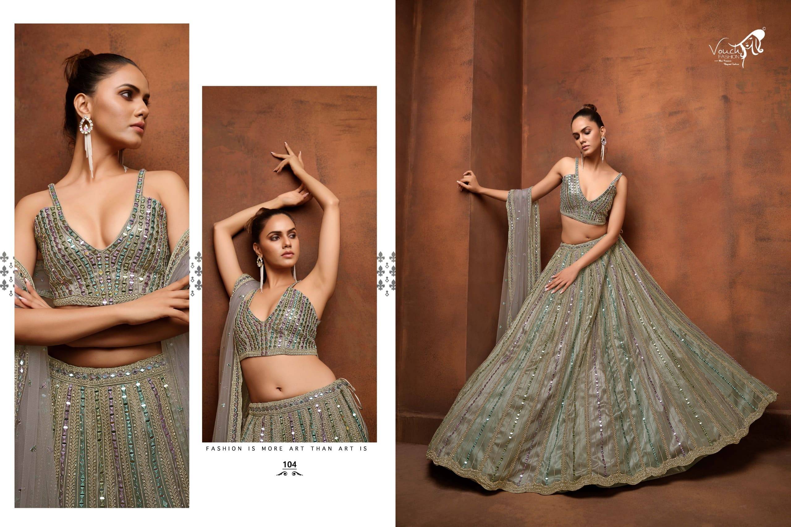 Sanya vol-2 by vouche 101 To 109 Series Festive Wear Collection Beautiful Stylish Colorful Fancy Party Wear & Occasional Wear Chinnon/Georgette Lehengas At Wholesale Price